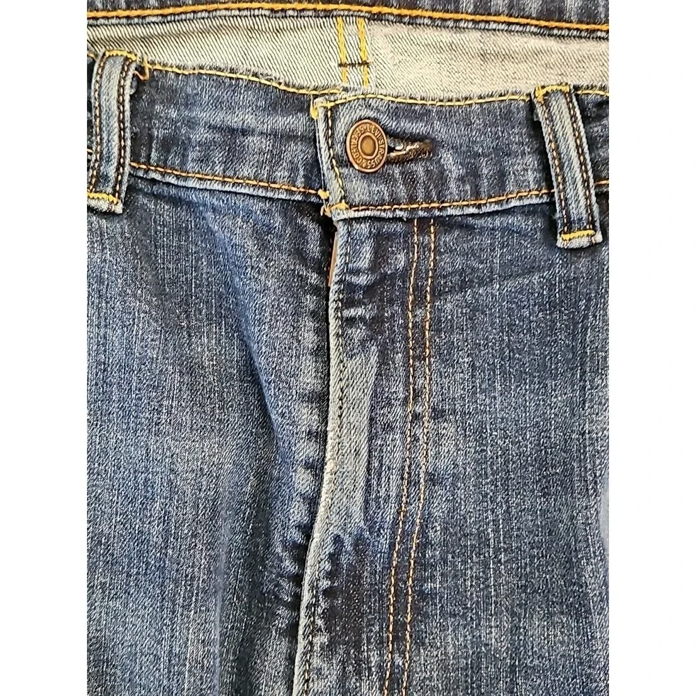Levis Jeans Mens 38×32 Blue Denim Pants Faded 505 Straight Regular Stretch Work
